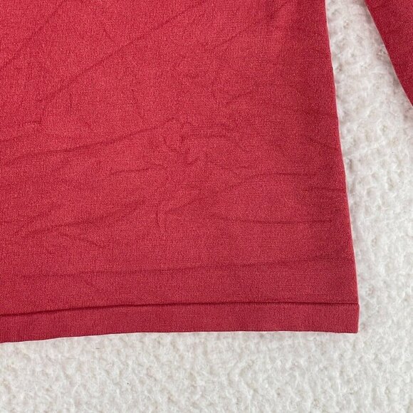 Ann Taylor LOFT Orange Long Sleeve Scoop Neck Shirt Womens Stretch Size Large - Picture 7 of 15